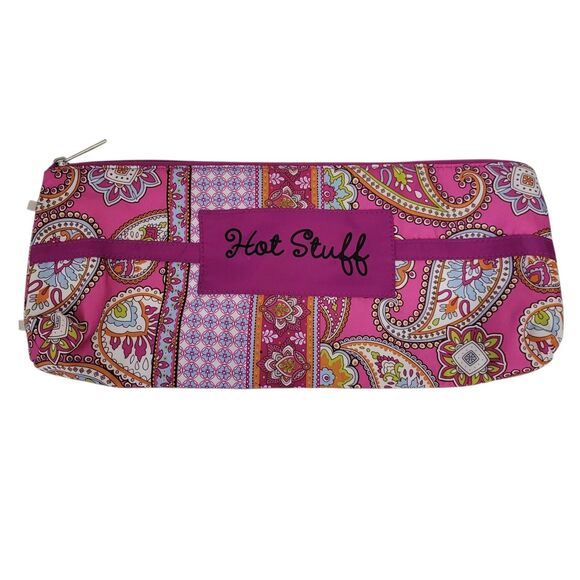 Modella Pink Paisley Pattern Hot Stuff Bag For Hair Tools Storage 13.75"x6" - Picture 1 of 5